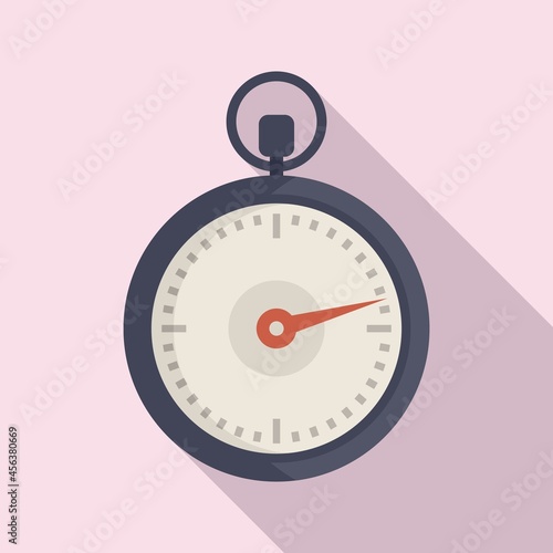 Accurate stopwatch icon flat vector. Watch timer
