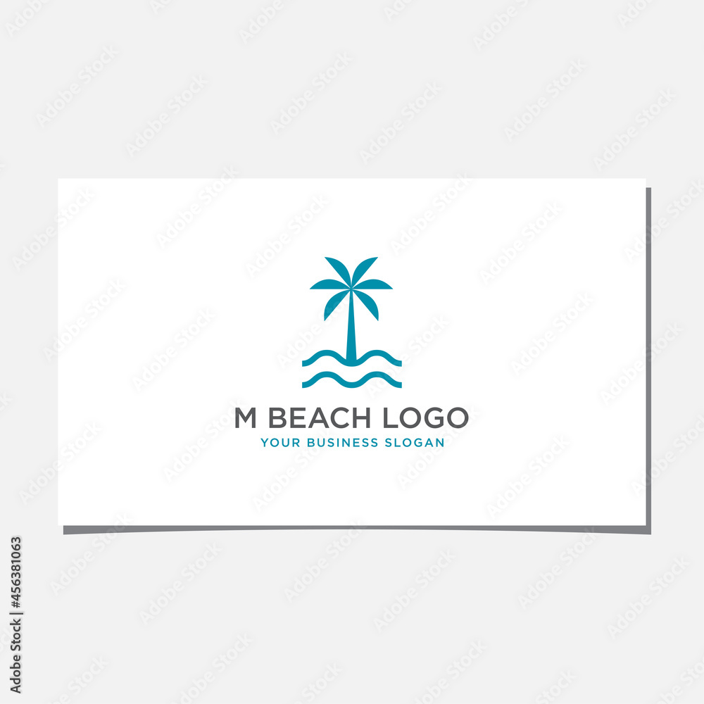 M BEACH LOGO DESIGN VECTOR