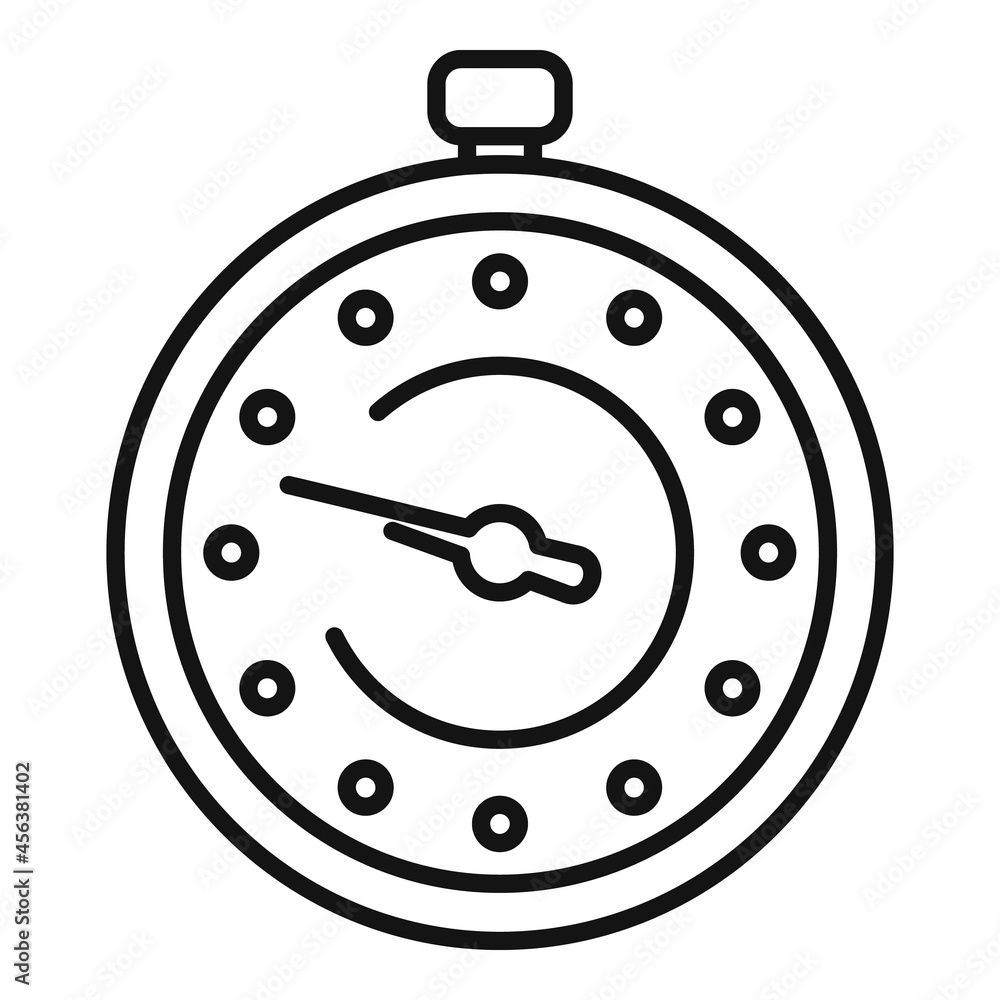 Obraz premium Sport stopwatch icon outline vector. Stop timer