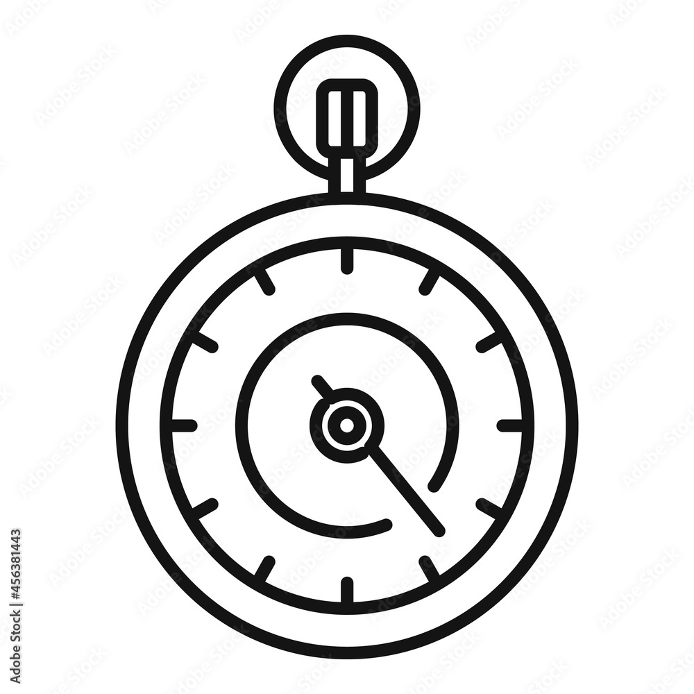 Second stopwatch icon outline vector. Watch timer