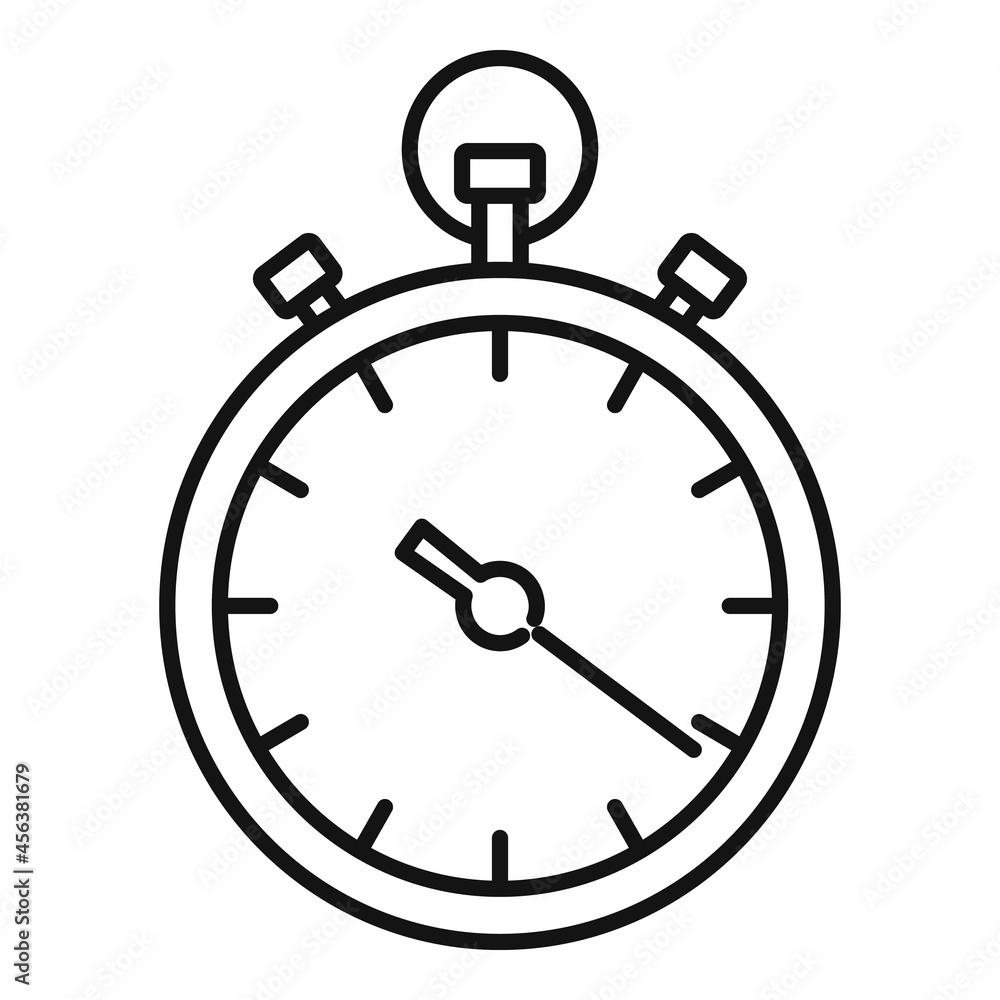 Hand stopwatch icon outline vector. Sport watch Hand stopwatch icon outline vector. Sport watch