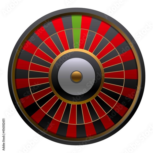 Lucky roulette spin icon cartoon vector. Casino wheel