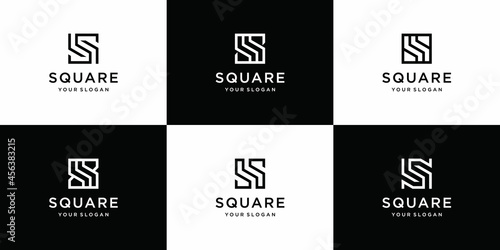 Set of collection initial letter s ss logo template. icons for business of fashion  square  build