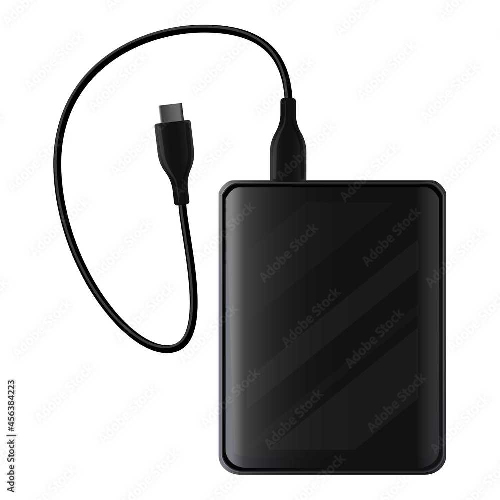 Hdd external data icon cartoon vector. Hard disk drive Hdd external data icon cartoon vector. Hard disk drive