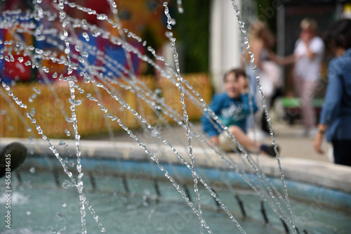 Fountain in the large amusement park 