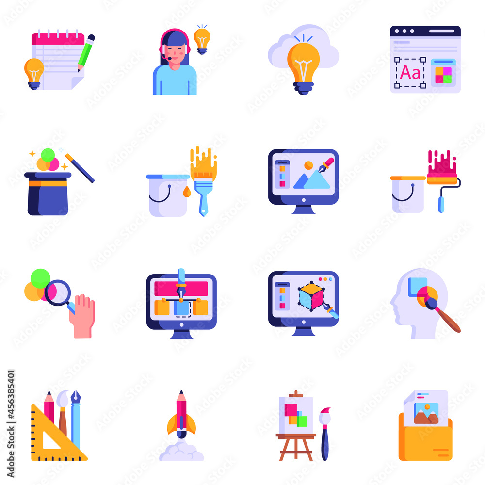 Set of Graphic Designing Flat Icons
Set of Graphic Designing Flat Icons