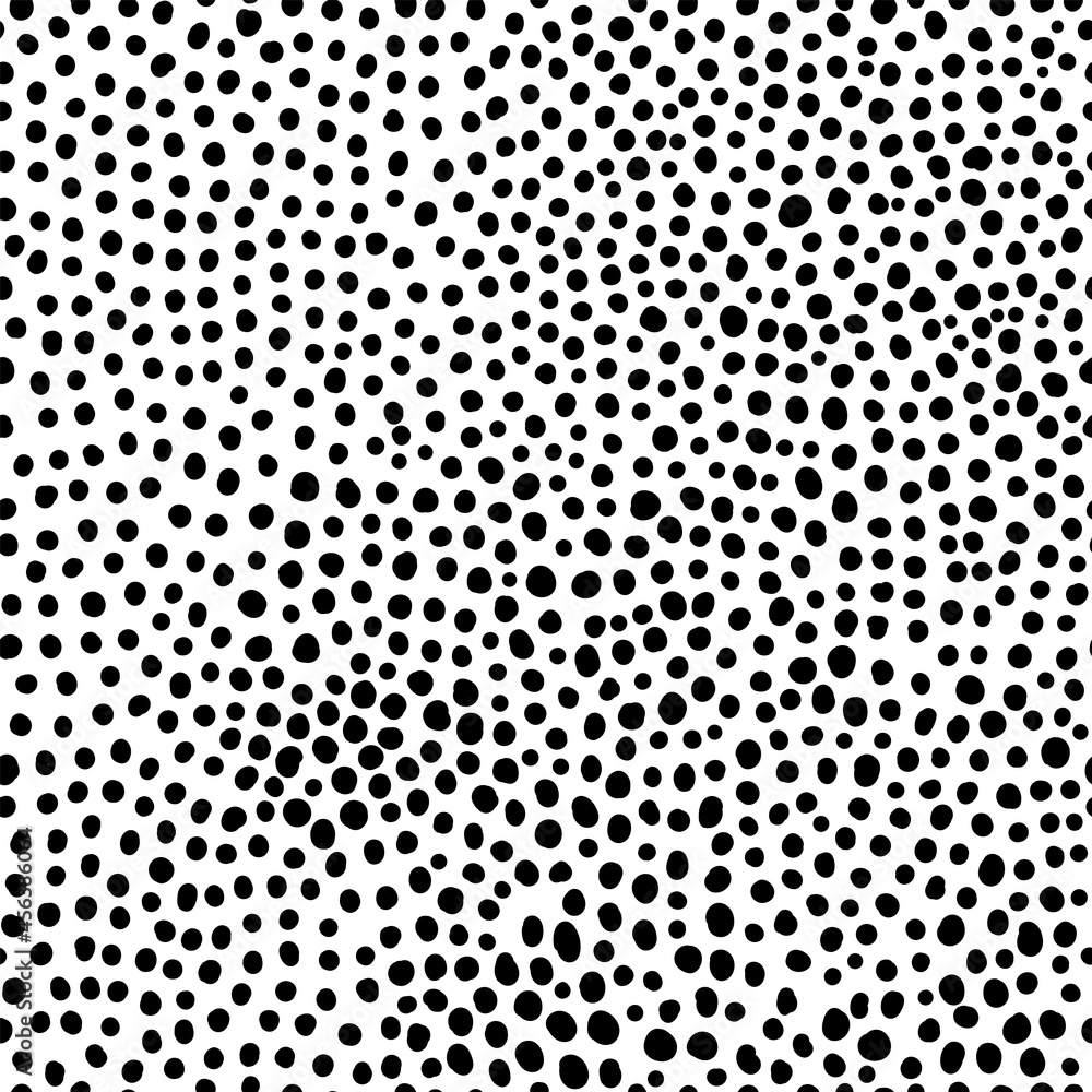 Vector seamless pattern. Hand drawn polka dot texture. Stylish monochrome doodles. Modern graphic design. Hipster creative tileable print.