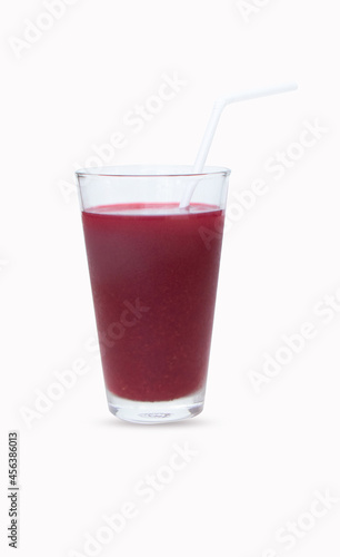 Beetroot (Garden beet, Common beet) juice smoothie purple in a tall glass and fresh organics beetroot for refreshing drinks concept. Healthy drink detox juice nutritious. Isolated on white background