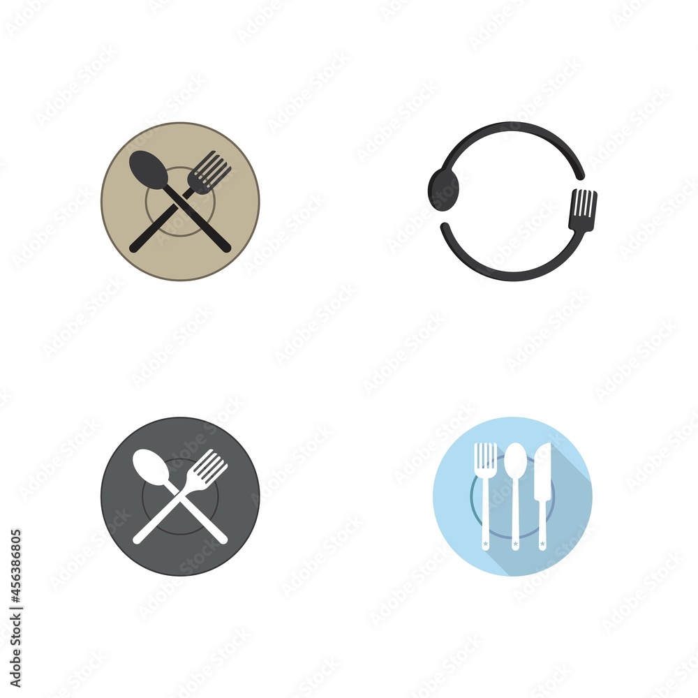 fork and spoon icon vector template fork and spoon icon vector template
