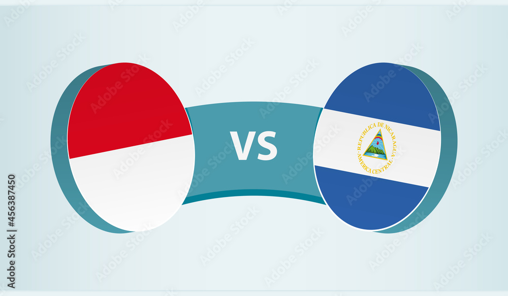 Monaco versus Nicaragua, team sports competition concept. Monaco versus Nicaragua, team sports competition concept.