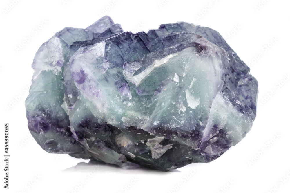 Fototapeta premium Macro mineral stone Fluorite on white background close up