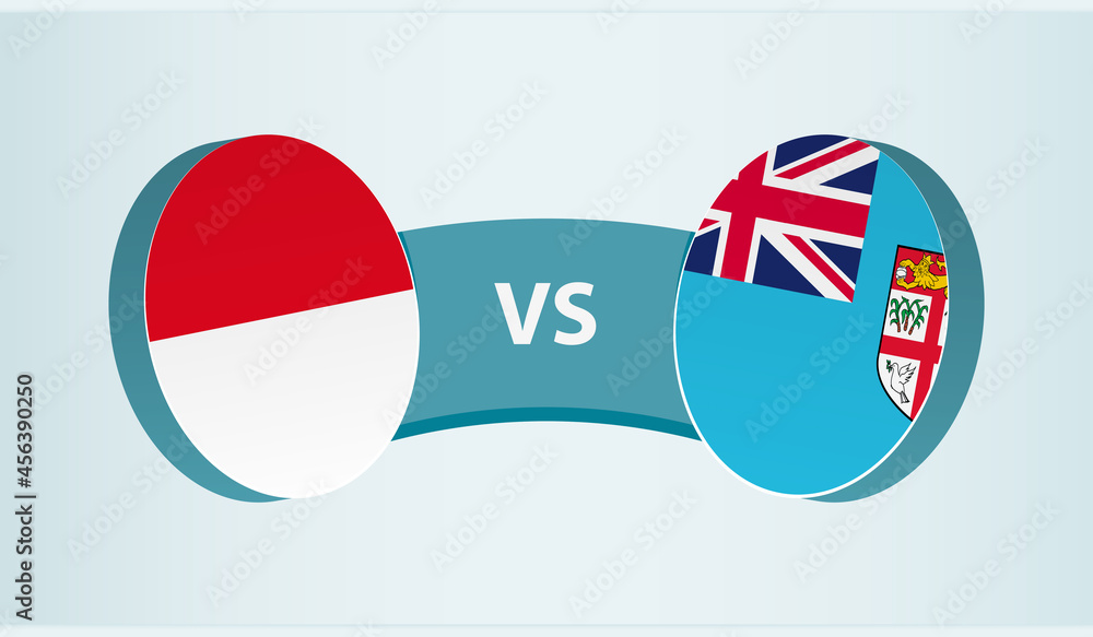 Monaco versus Fiji, team sports competition concept. Monaco versus Fiji, team sports competition concept.