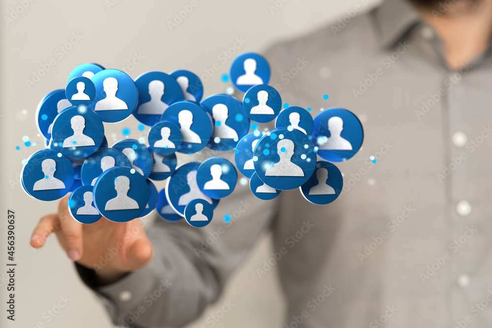 Neural network concept. Connected cells with links.