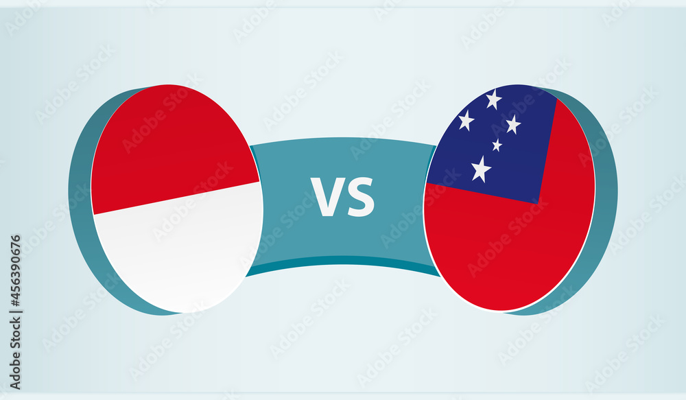 Monaco versus Samoa, team sports competition concept. Monaco versus Samoa, team sports competition concept.