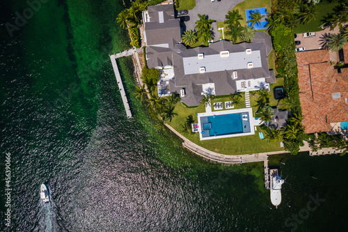 Aerial Drone of Lake Boca Raton  photo