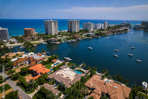 Aerial Drone of Lake Boca Raton Florida  photo