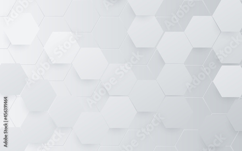 Abstract white hexagon technology digital hi tech concept background. Futuristic technology with healthcare concept. Vector illustration