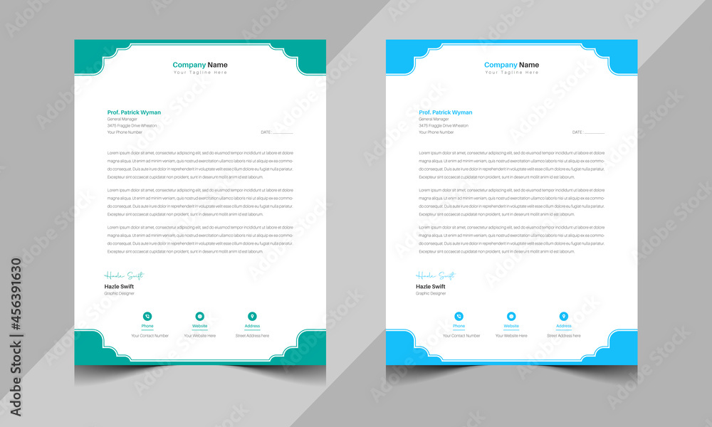corporate letterhead template for your project.