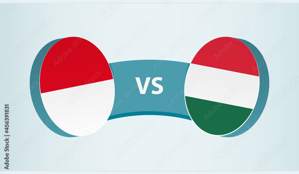 Monaco versus Hungary, team sports competition concept. Monaco versus Hungary, team sports competition concept.
