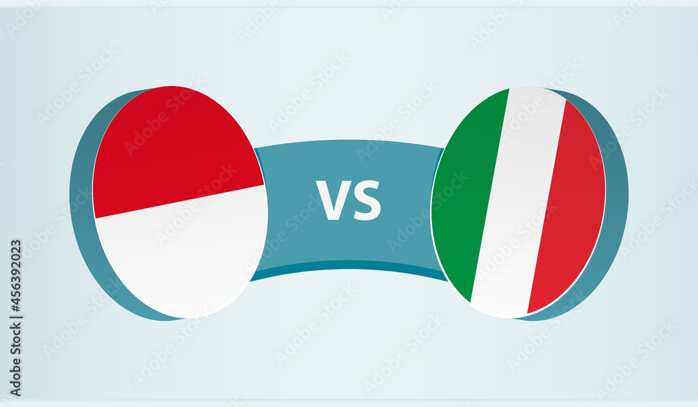 Monaco versus Italy, team sports competition concept. Monaco versus Italy, team sports competition concept.
