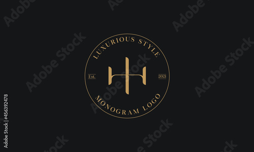 Alphabet HI or IH abstract monogram vector logo template