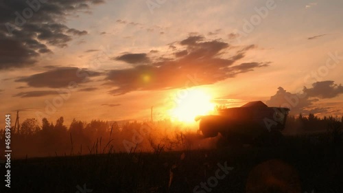 Wallpaper Mural Combine harvester on field of wheat, harvesting wheat, agriculture, harvest time 
 Torontodigital.ca