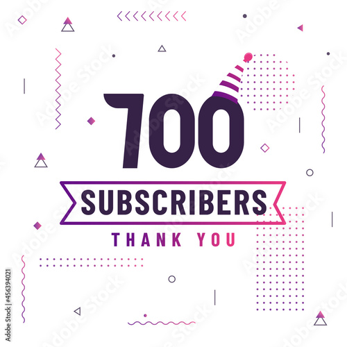 Thank you 700 subscribers celebration modern colorful design.