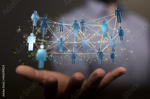 Fototapeta Naklejka Na Ścianę i Meble -  people network structure HR - Human resources management and recruitment