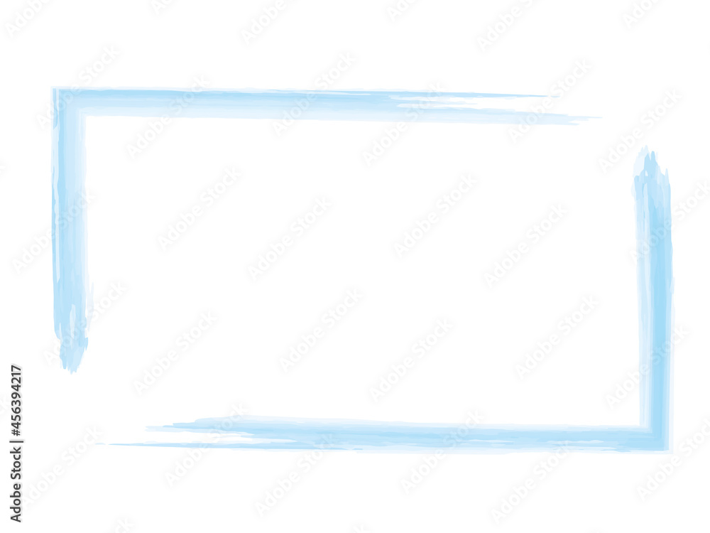 blue brush painted watercolor banner frame on white background blue brush painted watercolor banner frame on white background