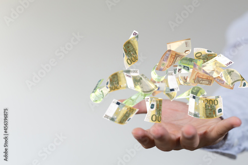 bill euro banknote in hand ...