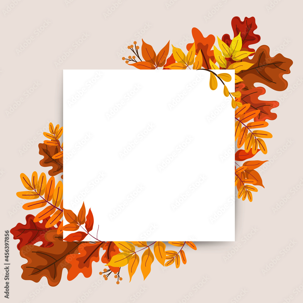 Autumn design with leaves. background, banner, card and poster design Autumn design with leaves. background, banner, card and poster design