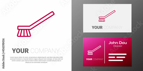 Logotype line Brush for cleaning icon isolated on white background. Cleaning service concept. Logo design template element. Vector