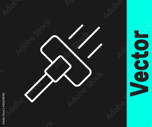 White line Vacuum cleaner icon isolated on black background. Vector © Kostiantyn