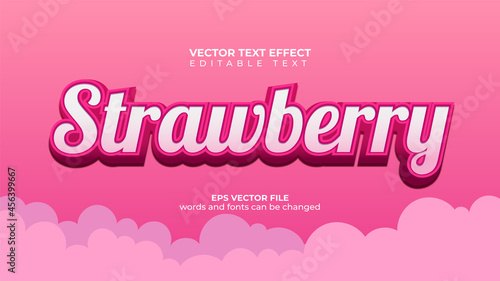 vector text effect. sweet strawberry text. eps file