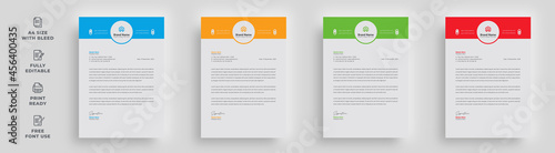 letterhead flyer corporate creative official modern simple abstract latest minimal a4 size 4 color variation poster banner magazine newsletter brochure template design with a logo
