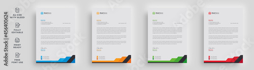 letterhead flyer corporate creative modern official latest minimal abstract poster magazine banner brochure a4 size 4 color variation template design with a logo
