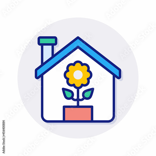 Indoor Herb Garden icon in vector. Logotype