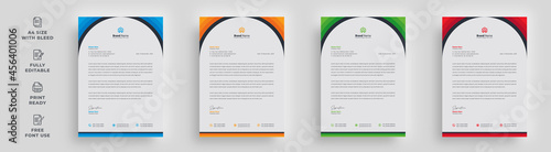 letterhead flyer corporate creative official minimal abstract simple modern latest a4 size 4 color variation newsletter poster magazine brochure template design with a logo