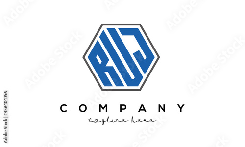 letters RUJ creative polygon logo victor template	 photo