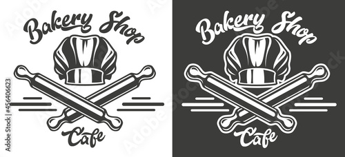 Vector emblem on the theme of bakery and home cafe.