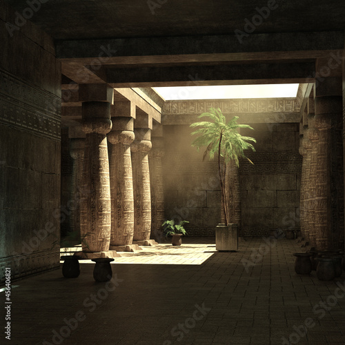 Fototapeta Naklejka Na Ścianę i Meble -  3d-illustration of ancient fantasy temple catacombs background