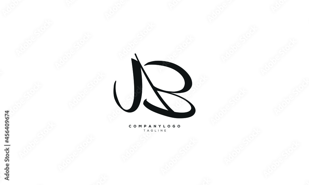 JAB, AB, Abstract initial monogram letter alphabet logo design - obrazy, fototapety, plakaty 
