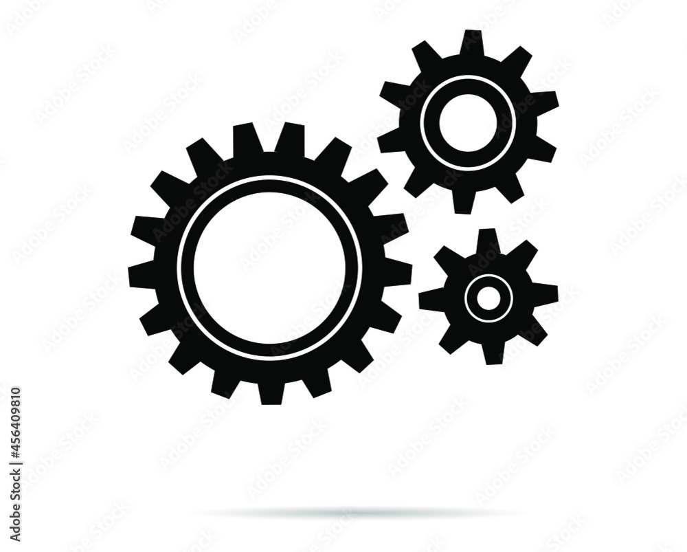Gear vector icon. Settings symbol. Simple cog sign. Industrial design, mechanical engineering. Gear vector icon. Settings symbol. Simple cog sign. Industrial design, mechanical engineering.