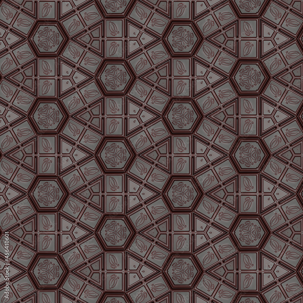 chocolate bar seamless pattern on brown background