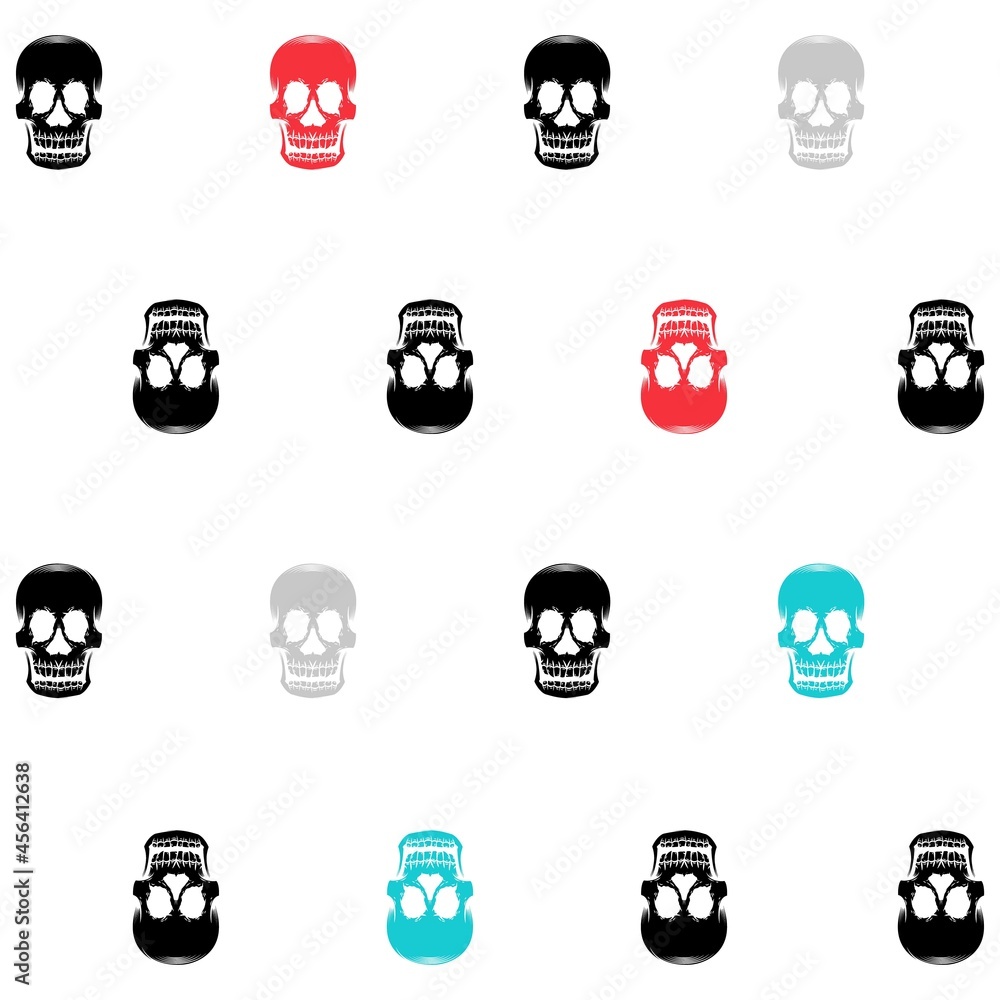 Skull pattern with two colors and background Skull pattern with two colors and background