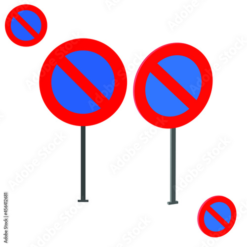 no parking zone, don't park, no park icon, traffic signs 3d