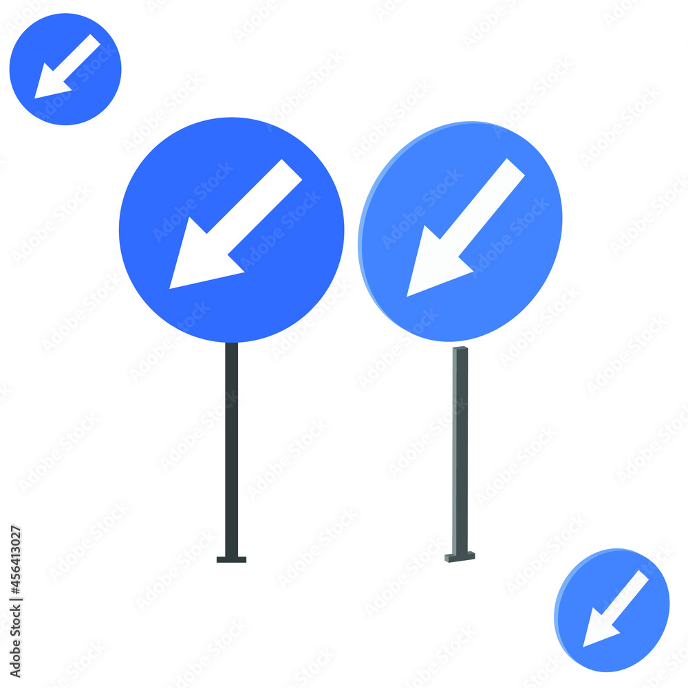 Passageway left sign with 3d view, traffic signs Passageway left sign with 3d view, traffic signs