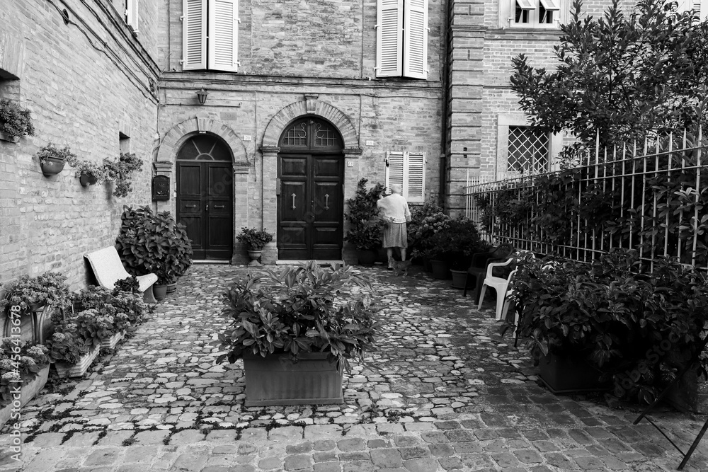Courtyard Of An Ancient Building In A Medieval Village In The Marche courtyard-of-an-ancient-building-in-a-medieval-village-in-the-marche