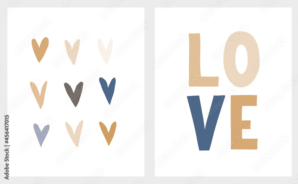 Cute Valentine's Day Vector Illustration. Simple Hand Drawn Romantic Prints with Handwritten Love and Cute Little Hearts Isoleted on a White Background. Minimalist Abstract Love Art for Card, Poster, Cute Valentine's Day Vector Illustration. Simple Hand Drawn Romantic Prints with Handwritten Love and Cute Little Hearts Isoleted on a White Background. Minimalist Abstract Love Art for Card, Poster,