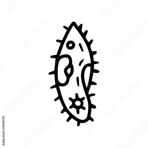 Paramecium caudatum line vector doodle icon design